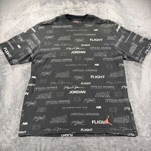 Jordan Brand Official Member Flight Club AOP T-Shirt Black Mens Medium Jumpman